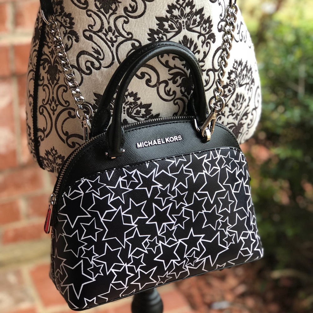Michael kors Emmy small dome satchel Blk/wht bag - Picture 2 of 8